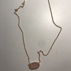Kendra Scott light pink pendant w/ gold chain